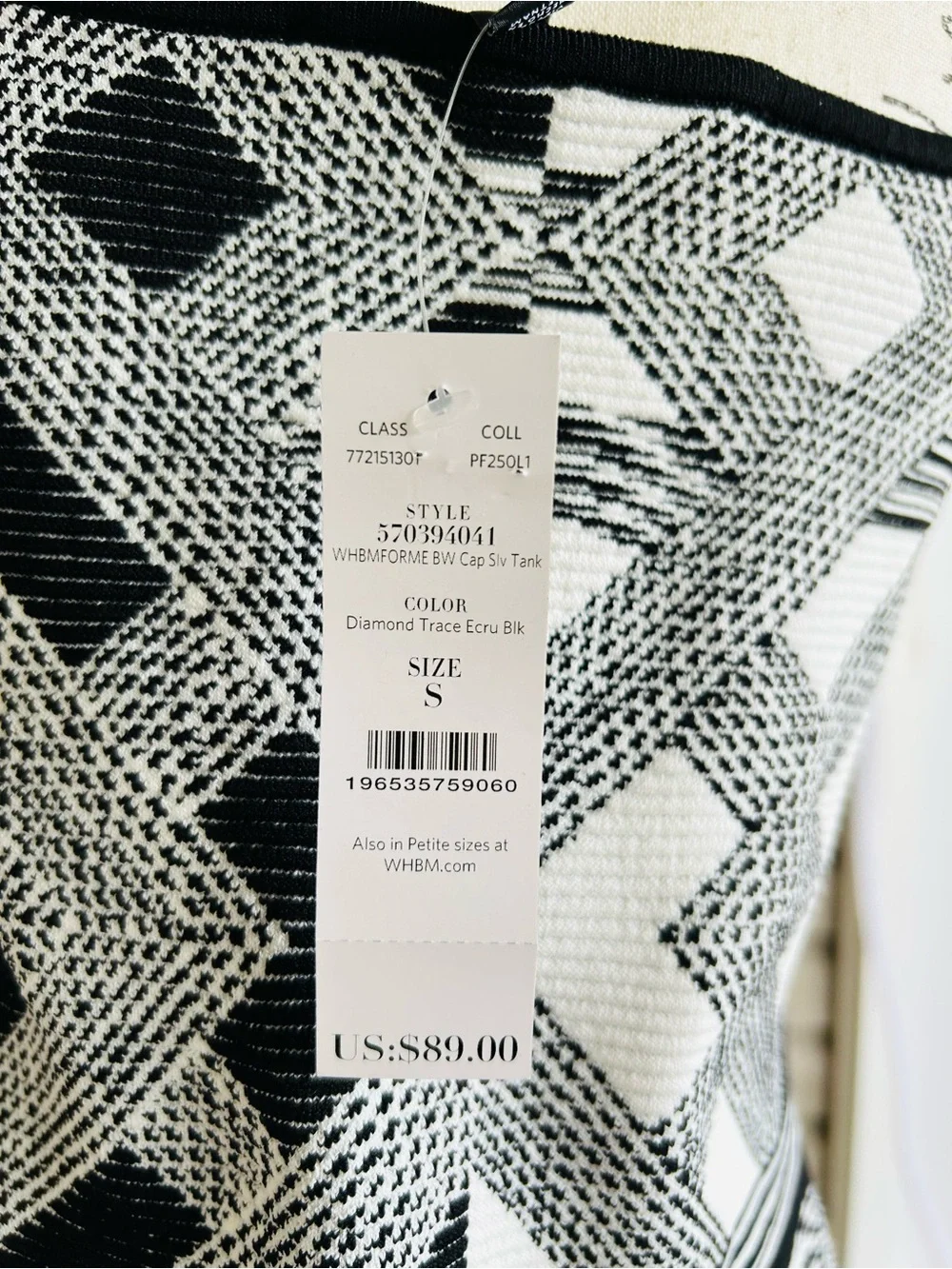 WHBM FORME™ $89 Sculpt Stretch Geometric Jacquard Sweater Tank - Picture 7 of 8